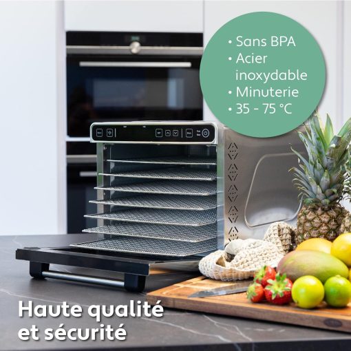 Vita5 Nobel Pro6 Food Dehydrator with 6 Stainless Steel Trays - Dehydrator with 24-Hour Timer and Temperature 35-75°C - Dehydrator for Meat, Fruit, Mushrooms - 650W Food Dehydrator - Image 9