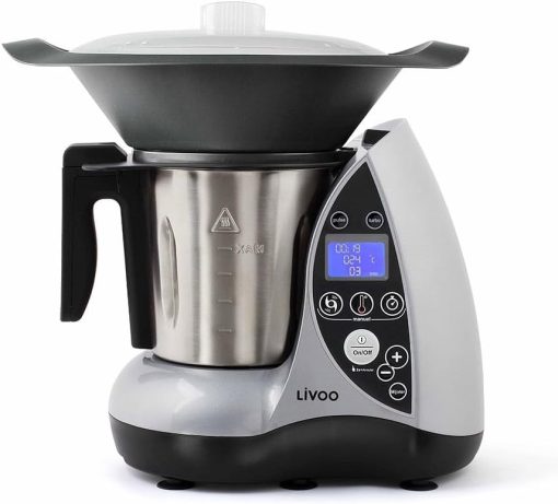 Livoo - Robot culinaire chauffant DOP142G - 12 fonctions, 3L, 12 niveaux de puissance, minuterie 60 min, 20°C à 120°C