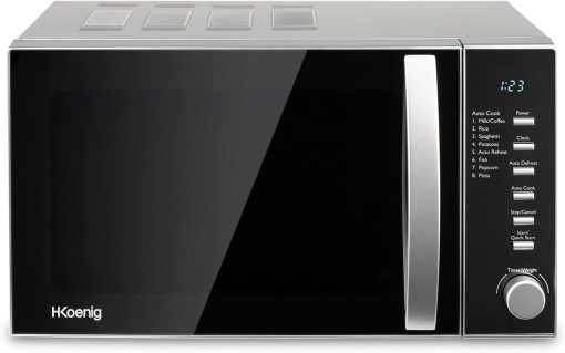 H.Koenig Micro-Ondes Four Grill 2 en 1 VIO9, 25L, Plateau tournant 27cm, 10 modes de cuisson jusqu’à 1000W, Décongélation, Cuisson combinée, écran LCD [Classe énergétique A+] - Image 2