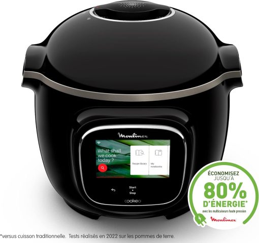 Moulinex Cookeo Touch Wifi Multicuiseur intelligent, Cuve 6 L, Haute pression, Guide pas à pas, 250 recettes intégrées, Application Moulinex CE902800, Noir - Image 9