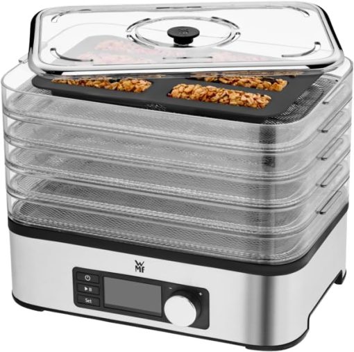 WMF KITCHENminis Dehydrator, 400 W, Stainless Steel, 5 Trays BPA Free, Programmable Dried Fruits, Vegetables, Dehydrated Mushrooms, Cereal Bars, Cromargan 0415250011 - Image 6