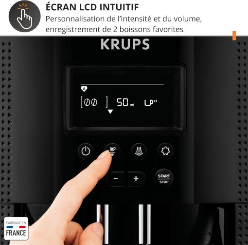 Krups Coffee Bean Machine, Espresso Machine, 2 Cups Simultaneously, LCD Screen, Automatic Cleaning, Steam Nozzle for Cappuccino, Espresso Maker, Essential Black Screen, YY8135FD - Image 15