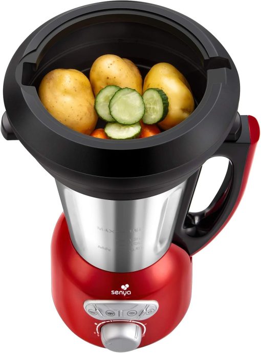 Senya SYCP-HB008R Cook & Ice V3 Red Stainless Steel Heated Blender, Soup Blender/Milled Soup, Steaming, Crushed Ice Smoothies, 1, 5L, 1400W, SYCP-HB008R - Image 8