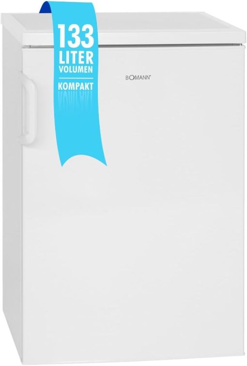 Bomann Réfrigérateur 133L blanc VS2195-1-blanc, Capacité nette : 133 litres, éclairage intérieur à DEL, Contr?le de la température en continu, 3 clayettes en verre - Image 13