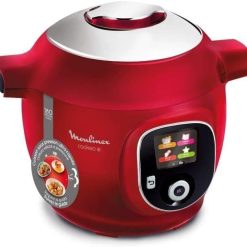 Moulinex Cookéo Smart Multicooker with 180 Pre-Programmed Recipes for up to 6 People 6 Modes of Quick and Easy Step-by-Step Cooking 1600 W Red, 6 L