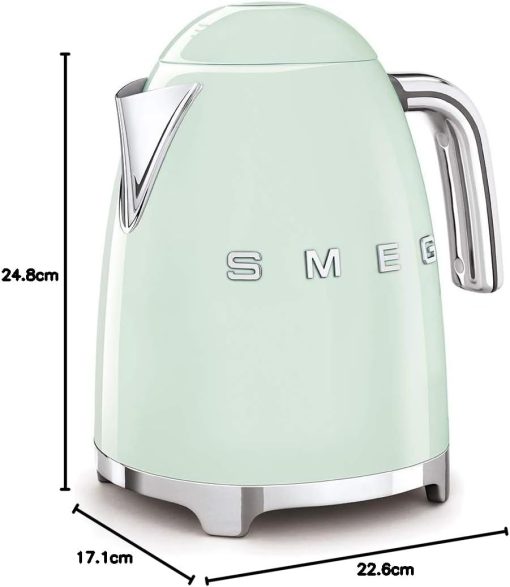 Smeg, Bouilloire électrique KLF03PGEU 1,7 L, Filtre Anticalcaire Lavable, Arrêt Automatique de Sécurité, Indicateur de Niveau d'Eau, Base Antidérapante, Range Cordon, Puissance 2400W, Vert d'Eau - Image 61