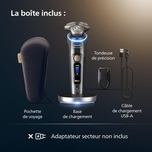 Philips Rasoir i9000 Prestige Ultra, Rasoir électrique 100% étanche, Technologie Skin IQ Pro, Système Triple Lift & Cut, Lames de précision NanoTech rotatives 360°, 5 modes de rasage, XP9401/38 - Image 24