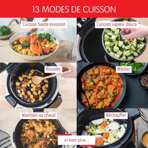 Moulinex Cookeo Touch Wifi, Multicuiseur intelligent avec écran tactile, Recettes via Wifi, Compatible Extra Crisp Air Fryer, Inclus Moule à gateau 18 cm, YY5297FB - Image 16