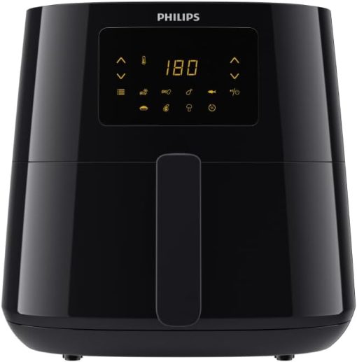 Versuni Philips Airfryer Series 3000 XL, 6.2L (1.2 kg), 14 in 1, 90% Less Fat Thanks to Rapid Air Technology, HomeID Recipe Application, Black (HD9270/90)
