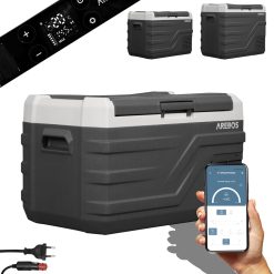 Arebos Glacière compresseur 26 l | Glacière électrique avec application et contr?le intelligent | Réfrigérateur mobile avec port USB | jusqu'à -20 °C | 12/24 V 230 V | Pour voiture, camion, camping,