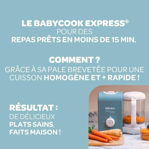 BéABA, Babycook Solo, Robot Bébé 4 en 1 Mixeur-Cuiseur, Cuisson Vapeur, Diversification alimentaire, Petits pots bébé maison, Noir - Image 20