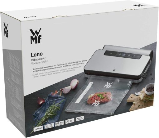 WMF Lono Machine Sous Vide 5 Programmes Compartiment de Rangement Intégrés et Cutter Haute Performance Aspiration 10-12 L Soude-Sac Inclus Rouleau + 5 Sacs 90 W 0419070011 - Image 11
