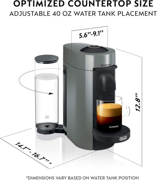 Nespresso Vertuo Plus Coffee and Espresso Maker By De'Longhi, Ink Black - Image 8