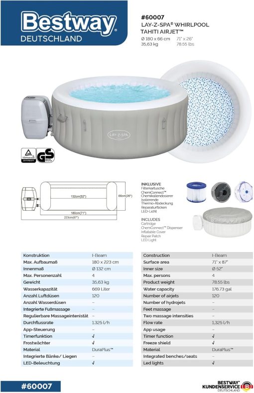 Spa gonflable rond BESTWAY Lay-Z-Spa? Miami Airjet? 2 - 4 personnes - Image 23