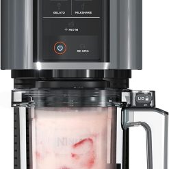 Ninja CREAMi, Ice Cream Maker, Ice Cream, Gelato, Sorbet ,Milkshakes, Mix-ins, Smoothie Bowls & More, 7-in-1, Ice Cream Pints, Pint lid, Healthy Ice Cream, Compact, Perfect for Kids, Black, NC299AMZ