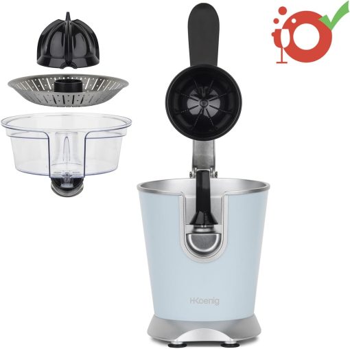 H.Koenig AGR80 160W Professional Electric Citrus Juicer Stainless Steel Lever and Filter Drip Free BPA Free Dishwasher Safe Parts - Image 21