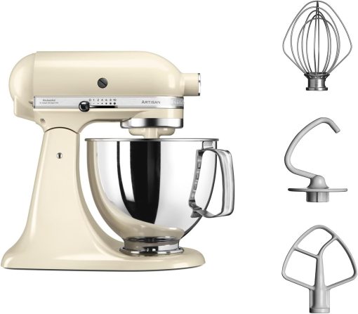 KitchenAid Robot Patissier I Artisan I Robot cuisine multifonctions à tête inclinable I Avec 4 accessoires I Bol de 4,8L | Crème - Image 21