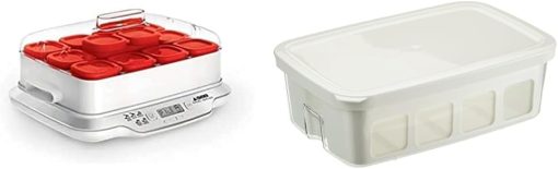 Seb Yogurt Maker 12 Jars, Glass Jars 140 ml, 5 Automatic Programs, BPA-Free, Compact, Homemade Yogurt & XF101001 Delices Box Box 1 L Tray White Yogurt-Cheese with Drainer - Image 4