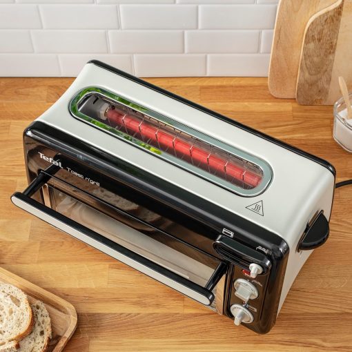 Tefal 2-in-1 Toaster & Mini Oven, Stainless Steel, Long Toaster Slot with Lid, 6 Levels of Browning, Grill Temperature up to 210°C, Toast N Grill TL600810 - Image 3
