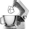 Kenwood Titanium Chef Baker KVC65.001WH, Pastry Robot with Integrated Scales, Including 3-Piece Pastry Set, Spatula & Splash Protection, 1200 W, White