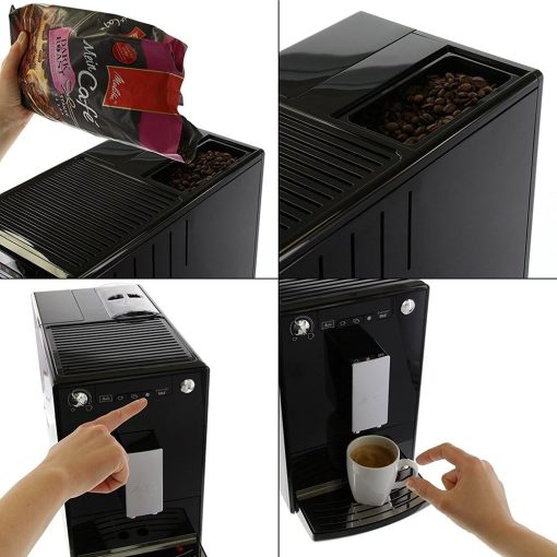 Melitta Caffeo Solo Noir Pure Black, Machine à Café à Grains avec Broyeur et Système d'Extraction des Ar?mes, Affichage LED, Mode 1 à 2 Tasses, Cafetière Expresso, Automatique, E950-222, 1400W - Image 18