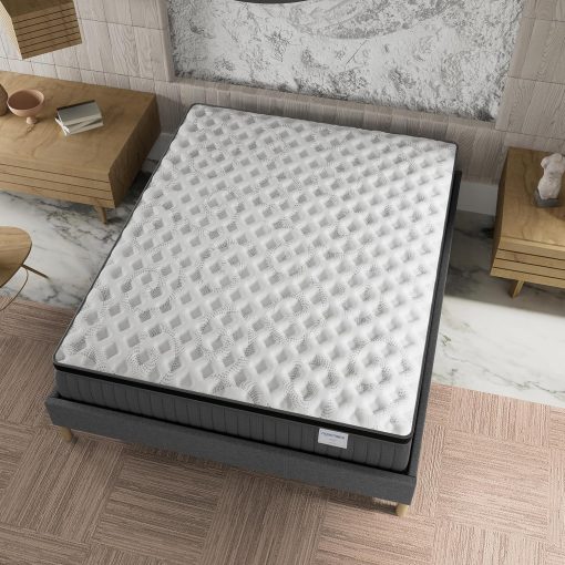 sensoreve November- Matelas Elekctra 140x190cm- épaisseur 30cm- Hybride: Ressorts ensachés+Mousse Mémoire de Forme - Soutien Tonique & indépendance de Couchage-Label SANITIZED(Anti bactérien/acarien) - Image 7