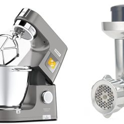 Kenwood Titanium Chef Patissier XL KWL90.034SI, Robot Patissier Balance Intégrée, Batteur K, Pétrin, Fouet, Batteur Souple, Deux Bols, Couvercle Anti-Projections, 1400W, Acier, Argent