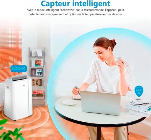 MIDEA Climatiseur PortaSplit Mobile Silencieux 4-in-1| 12000 BTU | Chauffage et Climatisation Portable Prêt à Poser 3,5kW- Clim Mobile avec rafra?chisseur, déshumidificateur, chauffage,ventilateur - Image 26