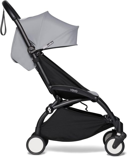 Poussette BABYZEN YOYO2 6+ (Cadre noir + pack couleur Aqua) - Comprend un harnais, un dossier, des arceaux de capote, une bandoulière, un coussin d’assise, et une capote assortie - Image 2