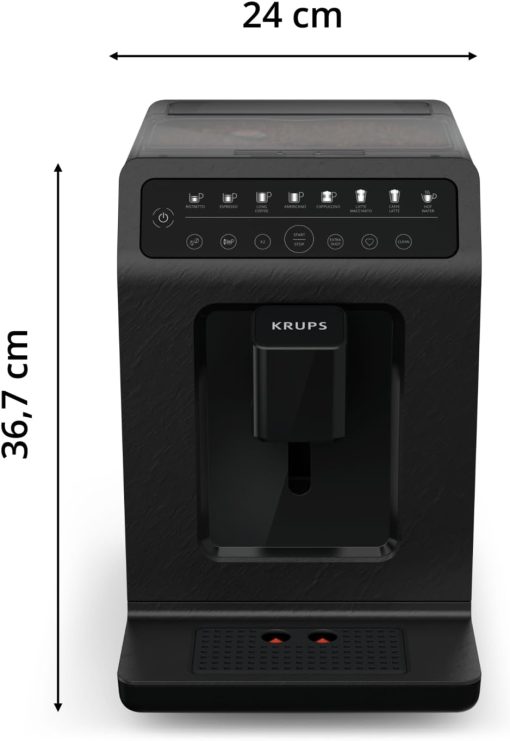 Krups Machine à café grains automatique, 2 boissons simultanées, 8 boissons préréglées, Entretien facile, Plastique recyclé et recyclable, Fabriqué en France, Evidence Eco-Design EA897B10 - Image 8