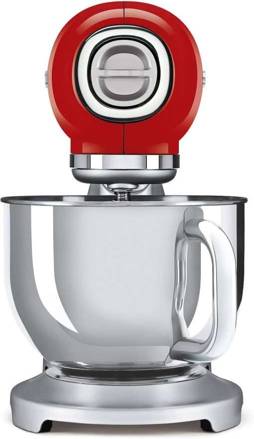 Smeg, Robot Patissier SMF02BLEU, 10 Niveaux de Vitesse, Fonction Mise en Marche Progressive, Bol 4,8 L, Verrouillage Moteur de Sécurité, Batteur Plat, Crochet et Couvercle Fournis, 800W, Noir - Image 4