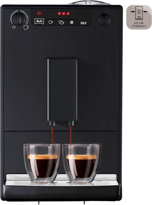 Melitta Caffeo Solo Noir Pure Black, Machine à Café à Grains avec Broyeur et Système d'Extraction des Ar?mes, Affichage LED, Mode 1 à 2 Tasses, Cafetière Expresso, Automatique, E950-222, 1400W - Image 8