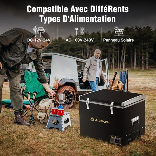 AAOBOSI 45L Glacière à Compresseur, Glaciere électrique -20℃ à 20℃, Frigo Camion APP&Bouton Contr?le, 12/24V DC et 100-240V AC Glaciere Camping Pour Voiture, Camion, Bateau et Prise De Courant - Image 31