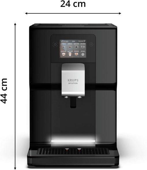 Krups Machine à café broyeur à grain, Ecran tactile couleur, 11 recettes préenregistrées, Indicateurs lumineux intuitif, accès bacs en frontal, Nettoyage facile, Intuition Préférence EA873810 - Image 4