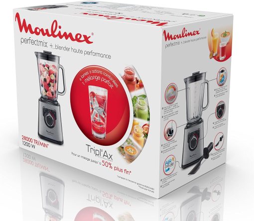 Moulinex Perfectmix Cook blender chauffant à haute vitesse, 10 programmes automatiques, 1400 W, YY5607FG, Noir et Transparent, Métal - Image 28