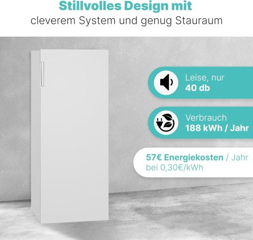 Congélateur 165L blanc Bomann GS7317-1-blanc, Volume net : 165 litres, pose libre, éclairage intérieur à LED, Température réglable, silencieux, economique Congélateur 4 étoiles - Image 14