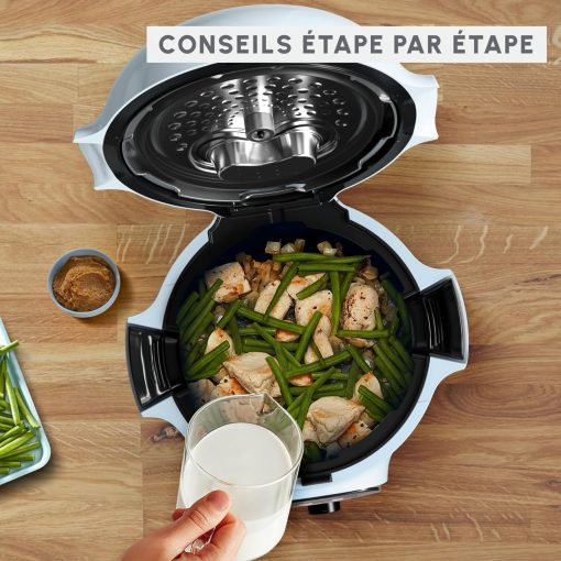 Moulinex, Cookeo Multicuiseur intelligent 6L, 150 recettes intégrées, Cuisson sans surveillance, Ecran intuitif, Guide de cuisson, Application MyMoulinex, 1600W, Blanc, 15 ans réparabilité - Image 11