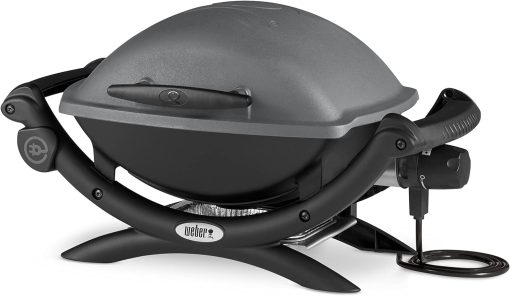 Weber Q1400 Barbecue électrique, surface de cuisson 43 x 32 cm, nomade, grille en fonte émaillée divisée en 2 parties, couvercle et cuve en fonte d'aluminium - Gris foncé (52020053) - Image 3