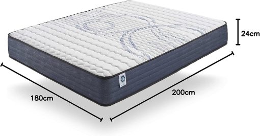 NATURALEX - Matelas PerfectSleep 180x200 - épais 30 cm - Soutien Mousse à mémoire de Forme - Accueil Blue Latex - Confort Ferme - Respirant - 7 Zones - Réversible - Haute Densité - Fabriqué en Europe - Image 80