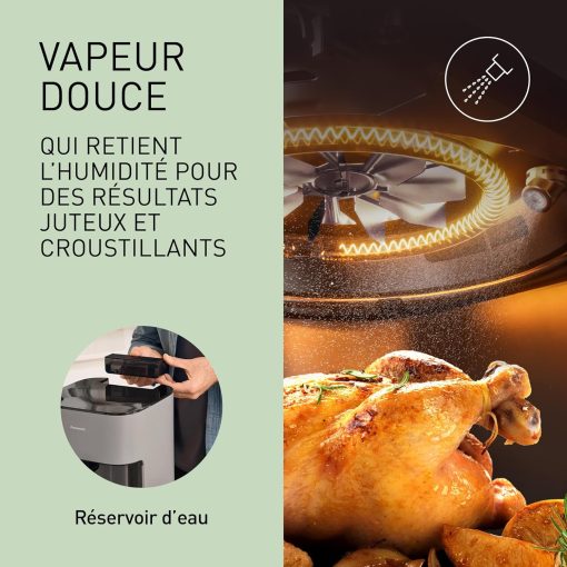 Panasonic NF-CC500SXE AirFryer Friteuse sans huile avec Hublot, 5L, 80-200°C, Minuterie Numérique et écran LCD, Vapeur Douce, 11 Préréglages, Nettoyage Facile, Gris Mat - Image 15