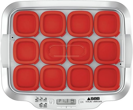 Seb Yogurt Maker 12 Jars, Glass Jars 140 ml, 5 Automatic Programs, BPA-Free, Compact, Homemade Yogurt & XF101001 Delices Box Box 1 L Tray White Yogurt-Cheese with Drainer - Image 6