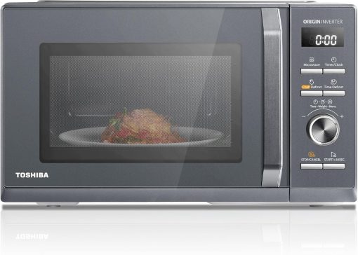 Toshiba Micro-ondes 20L MW2-MM20P(BK), Micro-ondes sur Pied, 800W, 5 Niveaux de Puissance, avec Décongélation Facile, éclairage LED à l'intérieur, Noir - Image 2
