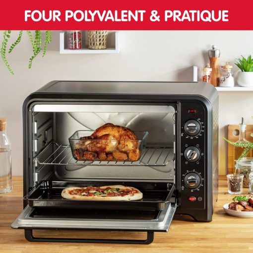 Moulinex Oven, 33 L, Rotating heat, Advanced convection, 6 cooking modes, Thermostat adjustable up to 240°C, Timer 120 min, Reversible grill, Silicone oven mitts, Optimo Black OX464811 - Image 16