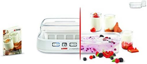 Seb YG500100 Yaourtière Duetto 8 Pots de Yaourt Inclus Fromage Blanc Programmable écran LCD Minuteur 30W Blanc - Image 4