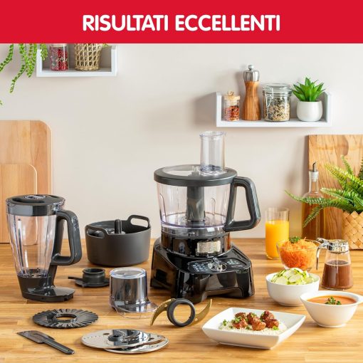Moulinex Robot multifonction, 1000 W, 28 fonctions, Bol 3 L, Blender 2 L, Hachoir, Disques pour raper et émincer, Lames inox titanium, Robot cuisine, DoubleForce FP821811 - Image 6
