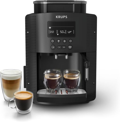 Krups Coffee Bean Machine, Espresso Machine, 2 Cups Simultaneously, LCD Screen, Automatic Cleaning, Steam Nozzle for Cappuccino, Espresso Maker, Essential Black Screen, YY8135FD - Image 2