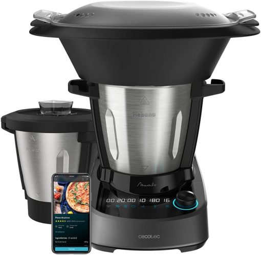Cecotec Robot de Cuisine Mambo Black. 23 Fonctions, 10 Niveaux de Température, 1700W, 2,5 kg de Pate, Cruche de 3,3L, 10 Vitesses, Minuterie, Température Réglable de 37 °C à 120 °C - Image 9