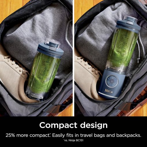 Ninja Blast Max, Portable Blender + Twist & Go, Personal Smoothie, Blend, Ice Crush, 3 Programs, Cordless, 22 oz removable Vessel, Dishwasher Safe, Leakproof, Navy, BC251NV - Image 27