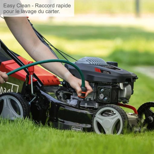 Scheppach Tondeuse à Gazon Thermique MS150-42 | Autotractée - 3,7 CV | Largeur de Coupe 42cm | Raccord Rapide de Nettoyage | Panier 45L | Hauteur - 7 Niveaux | Lame supp. + Huile Incluse - Image 17