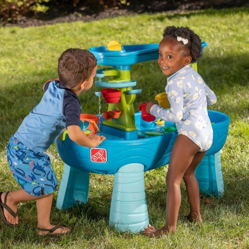 Step2 Rain Shower Splash Table d'eau avec 13 Accessoires - Bleu & Vert | Table Jeux d'eau | Table d’activité pour Le Jardin, Table Activité Eau | Table d'eau Extérieur - Image 27